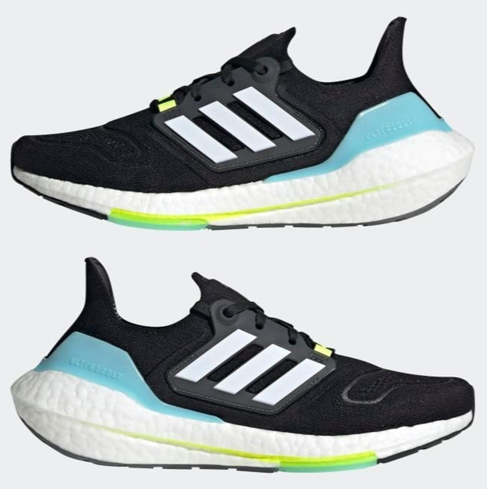 Adidas UltraBoost 22 W Black White Light blue- Womens Running Shoes GX6658